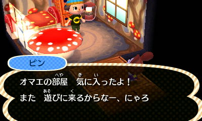 いおりのとび森日記 ピンが遊びに来て帰って行った