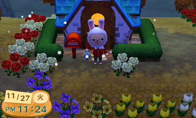 いおりのとび森日記 なにかたくらんでる顔